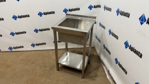 Ванна моечная односекционная с полкой