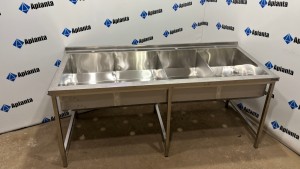 Ванна моечная четырёхсекционная без полки